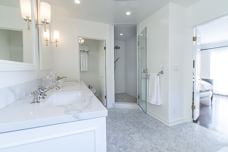 2 High  End  Bathrooms  Remodeled in West Hollywood Eden 