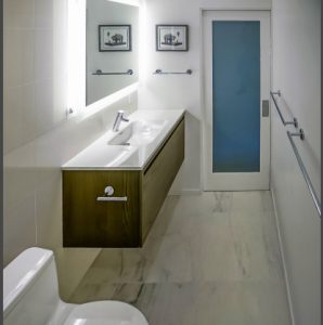 santa-monica-condo-bathroom-floating-sink-glass-door-marble-floor