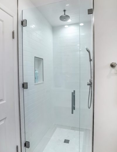 glass door walk in shower