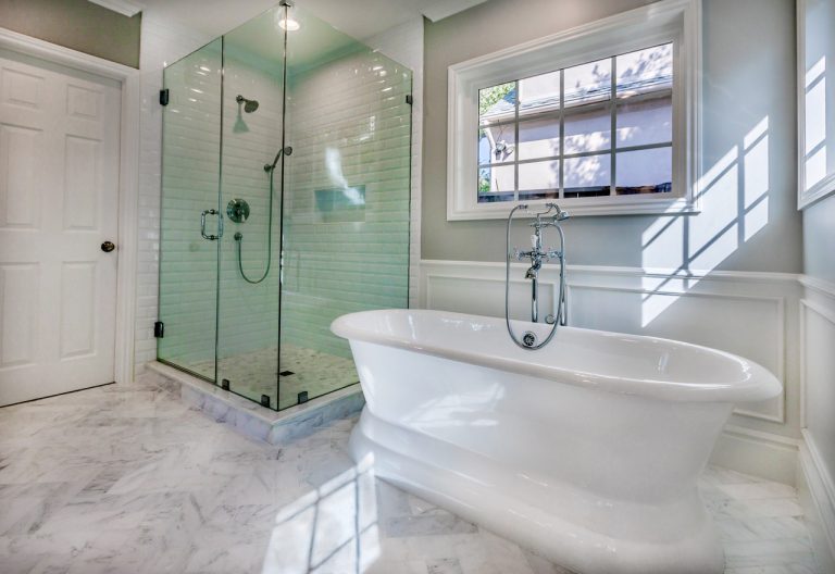 marble floor bathroom remodel