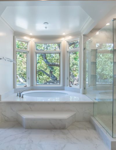 Bathroom remodel all white marble luxury master bath