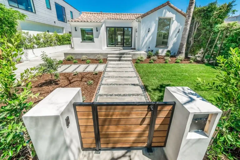 Front path and landscaped garden leading to the house.